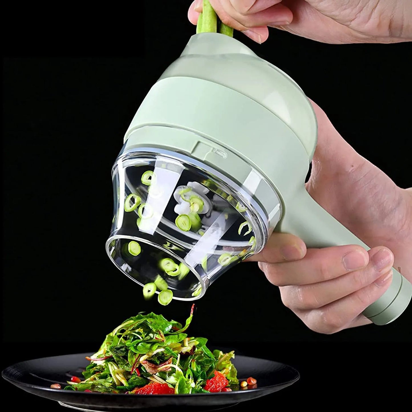 4-in-1 Handheld Electric Vegetable Cutter Chopper